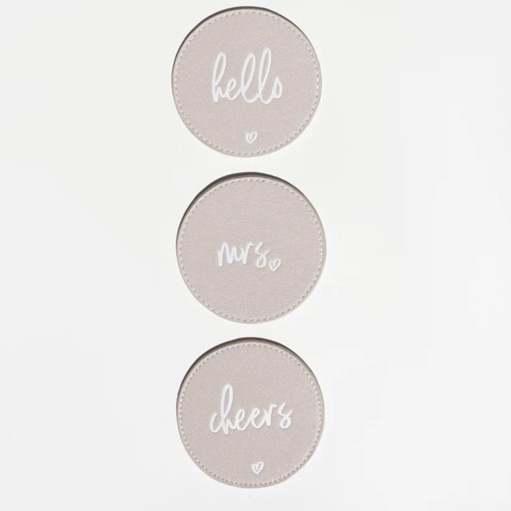𝅺VEGAN Leather Mug Coaster Set